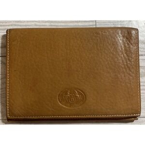Didier Lamarthe Paris Vintage Tan Calf Leather Tri Fold Long Men's Wallet